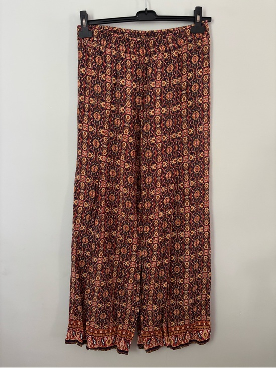 Earthbound Trading Co Pants - Earthbound Boho Wide Leg Palazzo Pants Navy Yellow Size L